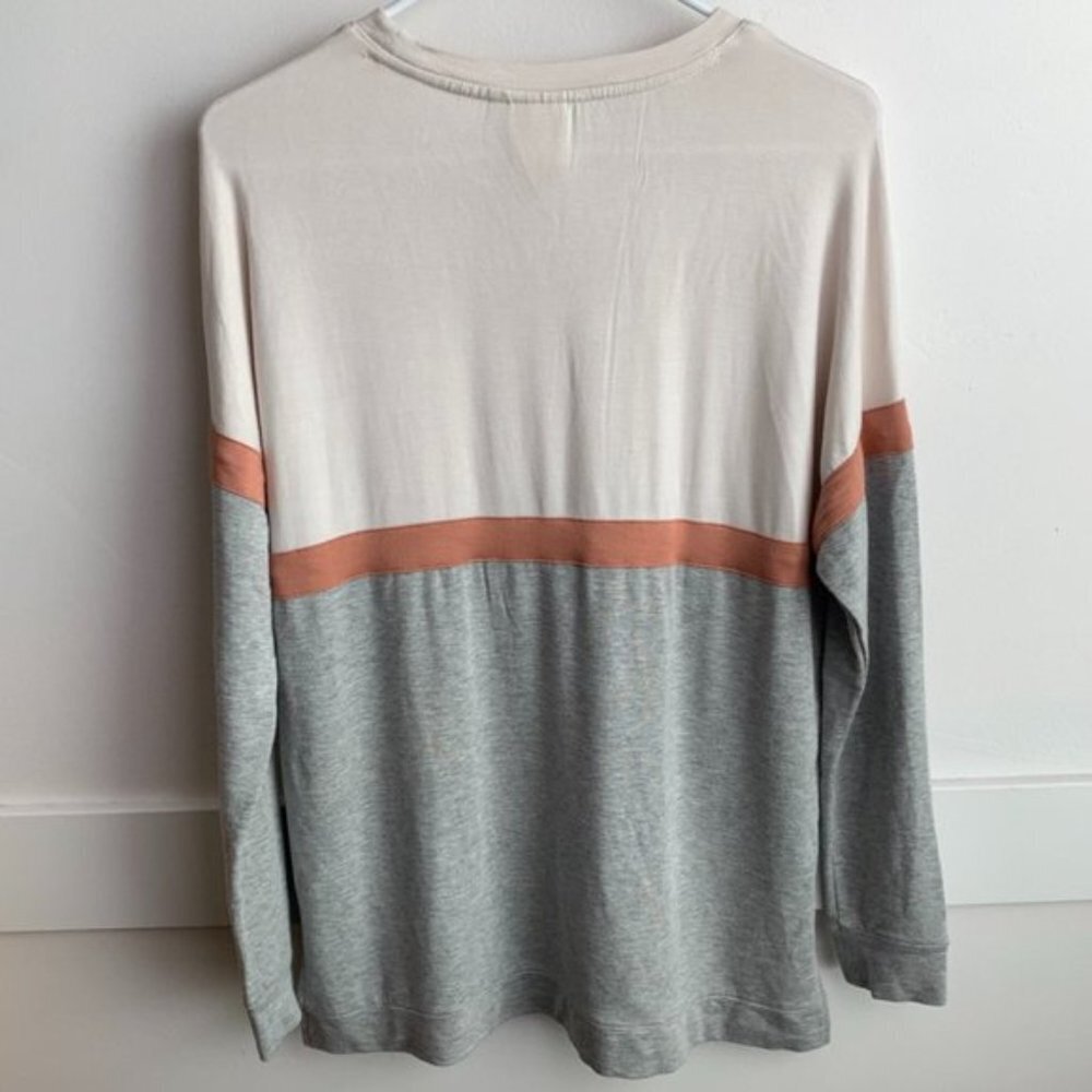 White Crow White, Orange, & Gray Color Block Long Sleeve Shirt - Picture 4 of 11